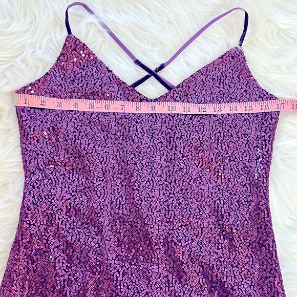 Betsey Johnson Plum Sequin Dress NWT Size 8 - Picture 11 of 17